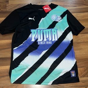 New Puma Soccer Retro Black Jersey